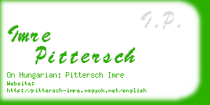 imre pittersch business card